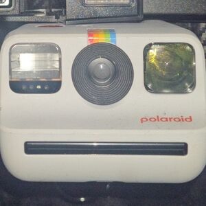 Polaroid Instant Cameras in Black and White with Rainbow Accents